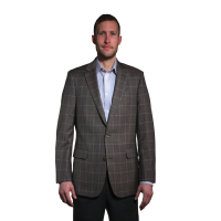 Premium Wool Taupe Check Overplaid