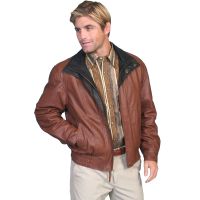 Double Collar Lighter Weight Leather Jacket to 4XT and 5X