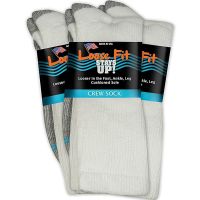 3Pack of Loose Fit Stays Up Casual Crew Socks to Size 19 in 4 Colors USA Made