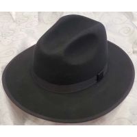 Ultra Sharp Wool Bottom Black Fedora Dress Hat