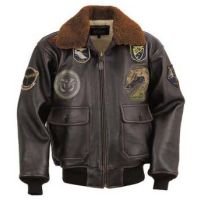 G-1 Top Gun Wings of Gold Leather Bomber Jacket Big and Tall to Size 6X