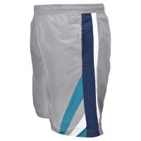 Big and Tall Chevron Stripe Swim Trunks to Size 8XB in Silver and Black