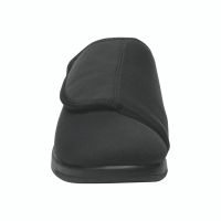 Extra Wide One Strap Comfort Slipper House Shoe to Size 16 and Extra Wide 5E Width in Black