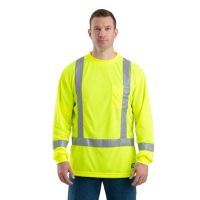 Hi Vis Safety Long Sleeve T-Shirt in Yellow to 6X Big and Tall