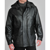 Zipper Leather Car Coat with Removable Zip Out Lining