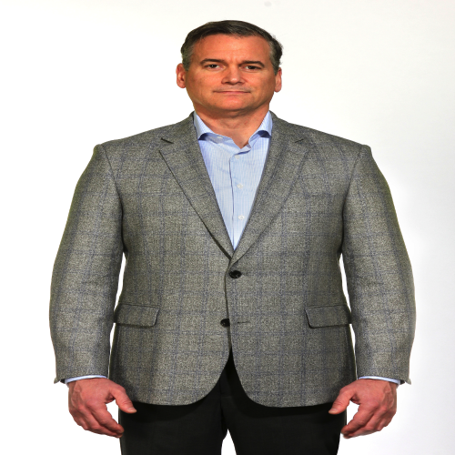 Breathable Linen Blend Windowpane Sport Jacket