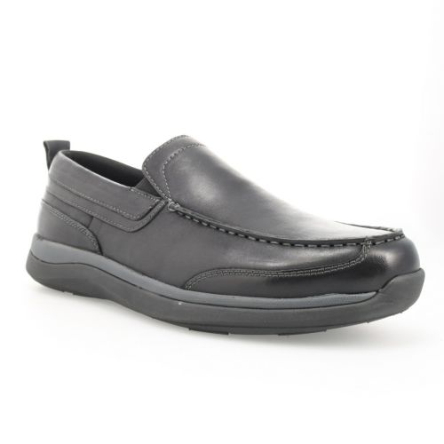 Classic Slip On Casual Leather Shoe in Brown or Black to Size 18 and 5E Widths