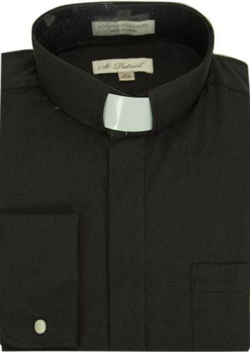 Big and Tall Clergy Shirts Long and Short Sleeve to Size 24 Neck in Black, White, and Purple
