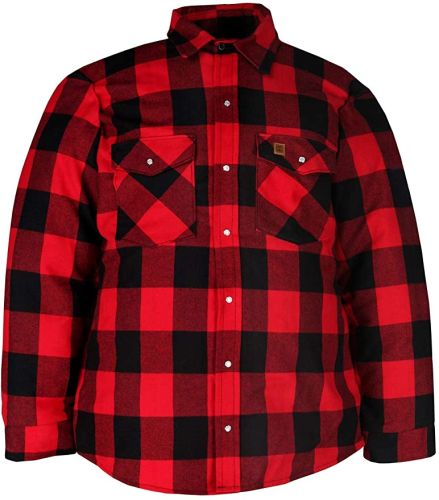 USA Made Insulated Heavyweight Lined Quilted Flannel Shirt Jacket Size Medium Tall 5XB