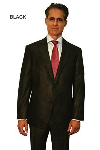Microfiber Faux Suede Leather-Look Sport Coat to Size 60 in Black or Brown
