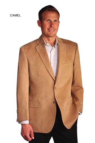 London Microsuede Blazer to Size 62 in Camel, Black, Brown, and Royal 