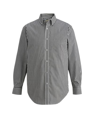 Stretch Poplin Ginghams to 6X Big and Tall in Black and Blue Gingham