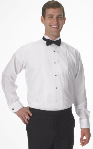 Wing Collar Tuxedo Shirt with Expandable Collar to 5X in White, Black, Purple, Teal, and Fucshia