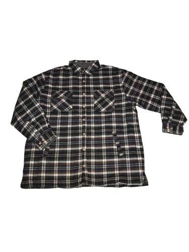 Ultra Plush Fleece Lined Beefy Flannel Shirt in Brown Plaid in Tall and Big Sizes