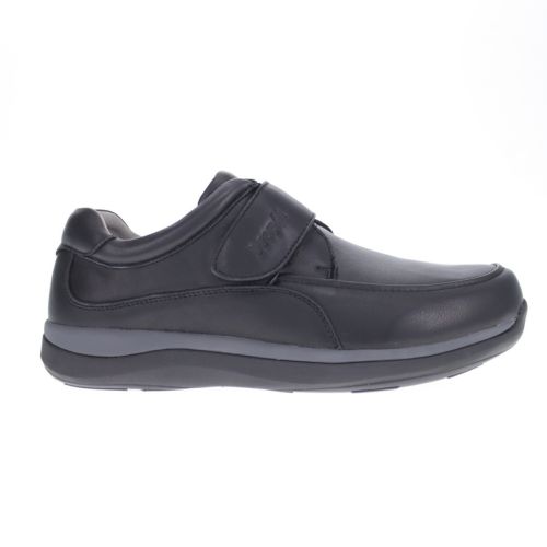 Dual Density EVA Outsole One Strap Leather Loafer Shoe to Size 18 and 5E Widths and Black or Brown