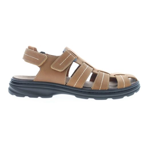 Supple Leather Fisherman's Sandal to Size 15 and 5E Widths in Tan and Black