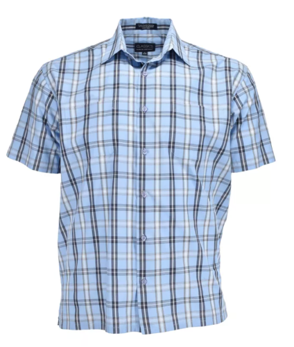 Two Pocket Square Bottom Short Sleeve Shirts in Assorted Plaid to 6XT and 10X Big 