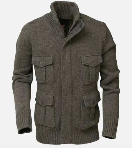 Schott Brothers Big and Tall Sweater Jacket Wool Blend Button Up Front Sizes 5X Big and 6X Big in Grey