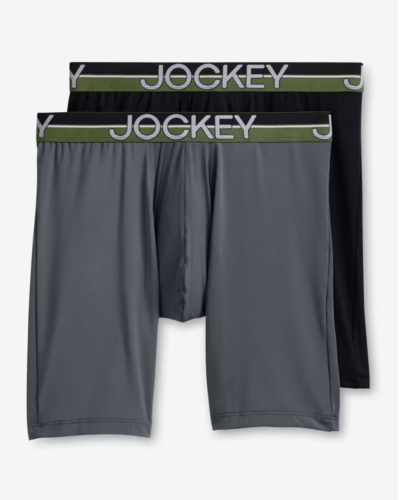 Jockey Infinite Cool Microfiber Stretch Boxer Briefs 8" Inseam - 2 Pack